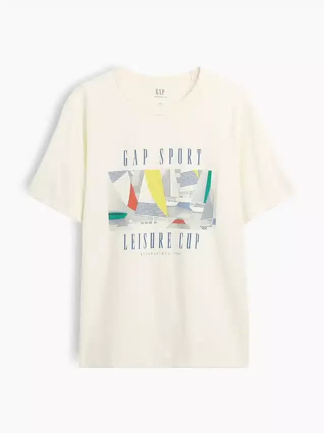 Camiseta gráfica de tejido grueso Gap Sport