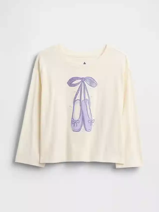 Camiseta gráfica holgada combinable para bebés y niños pequeños