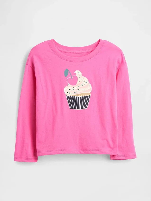 Camiseta gráfica holgada combinable para bebés y niños pequeños