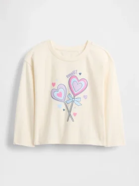 Camiseta gráfica holgada combinable para bebés y niños pequeños
