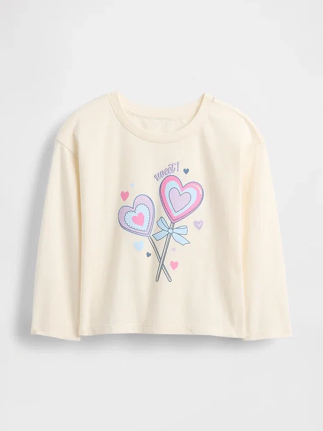 Camiseta gráfica holgada combinable para bebés y niños pequeños
