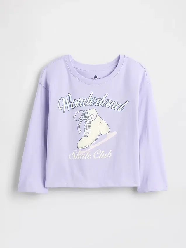 Camiseta gráfica holgada combinable para bebés y niños pequeños