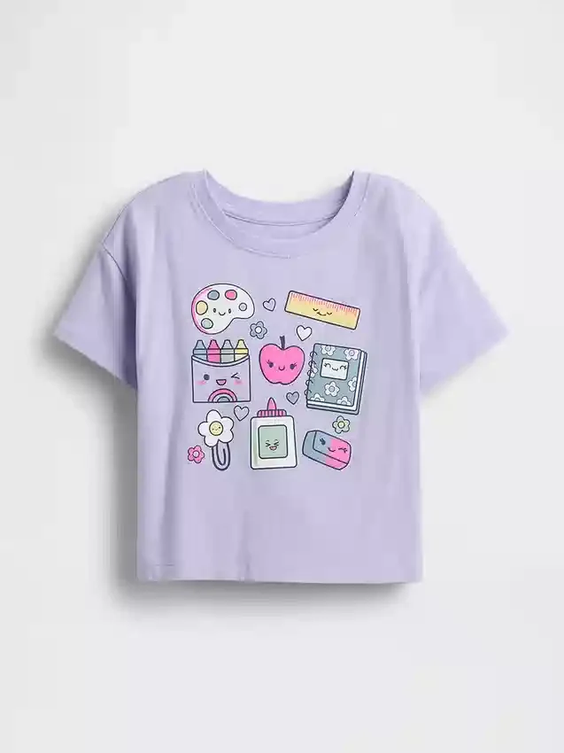 Camiseta gráfica holgada combinable para bebés y niños pequeños