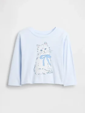 Camiseta gráfica holgada combinable para bebés y niños pequeños