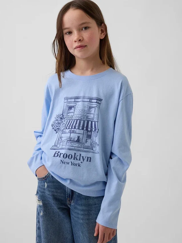 Camiseta gráfica holgada para niños