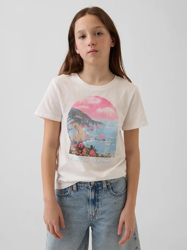 Camiseta gráfica holgada para niños