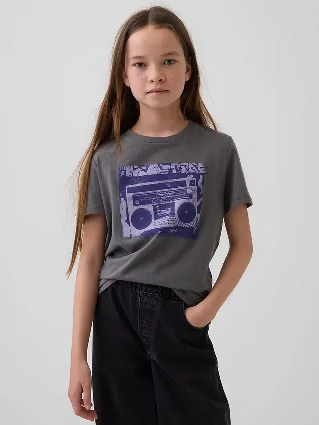 Camiseta gráfica holgada para niños