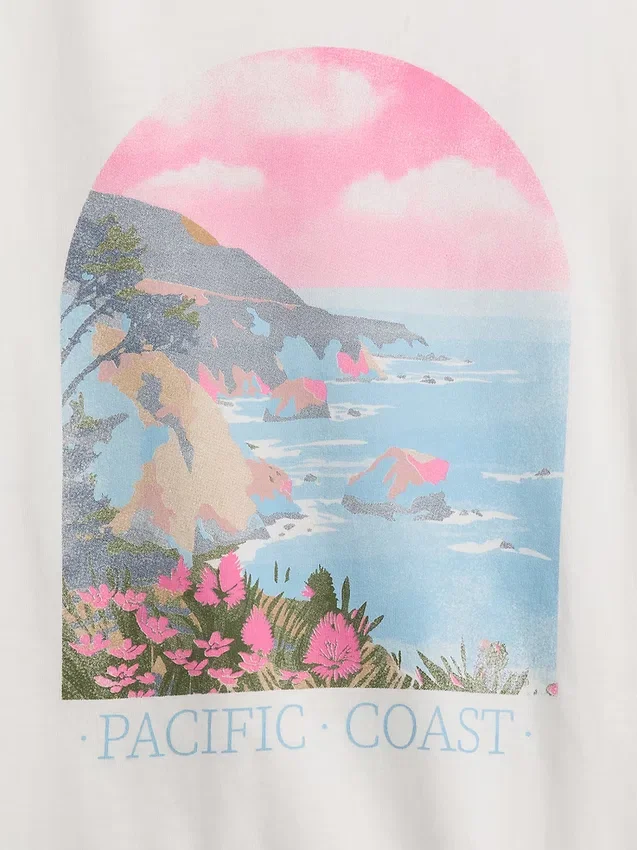 Camiseta gráfica holgada para niños