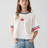 Camiseta gráfica oversize de corte cuadrado para niños