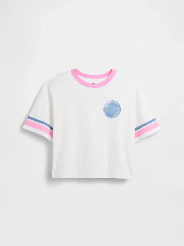 Camiseta gráfica oversize de corte cuadrado para niños