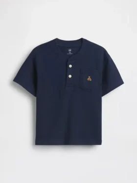 Camiseta Henley con bolsillo para bebés y niños pequeños