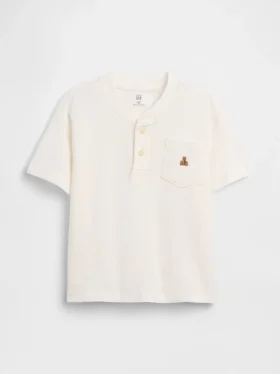 Camiseta Henley con bolsillo para bebés y niños pequeños