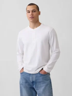 Camiseta Henley holgada