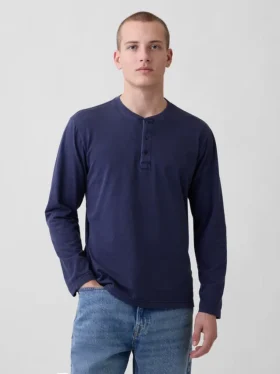 Camiseta Henley holgada