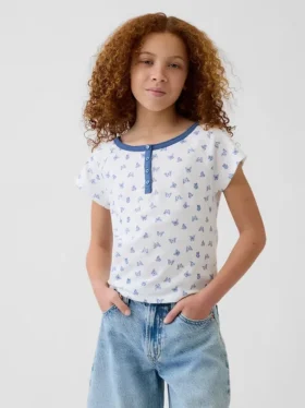 Camiseta Henley raglán para niños