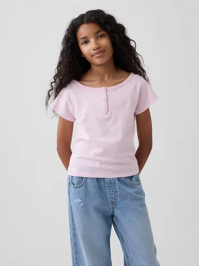 Camiseta Henley raglán para niños