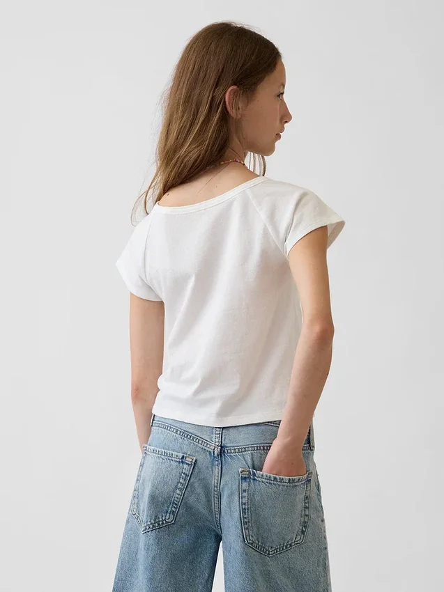 Camiseta Henley raglán para niños