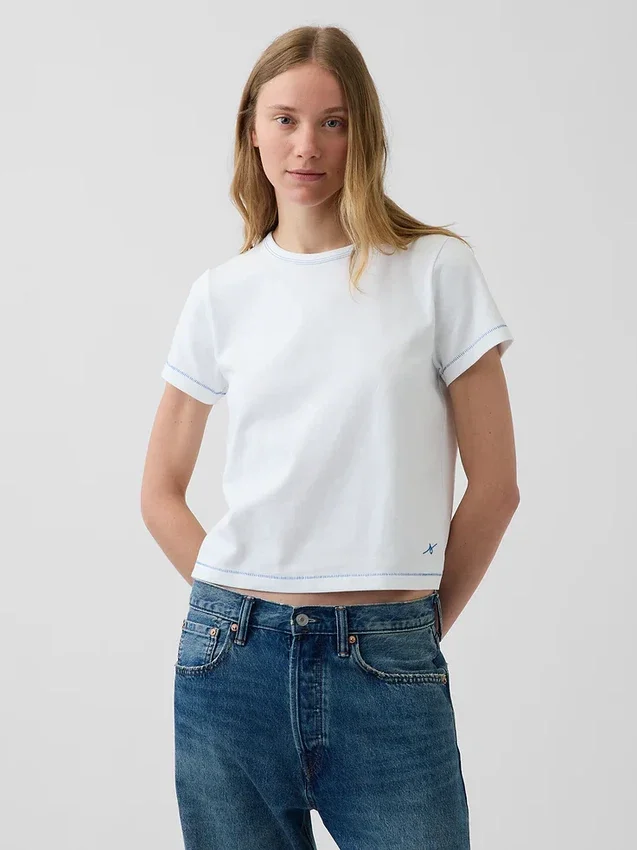Camiseta holgada azul