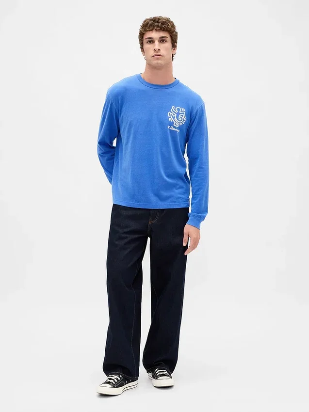 Camiseta holgada con diseño gráfico de Keith Haring