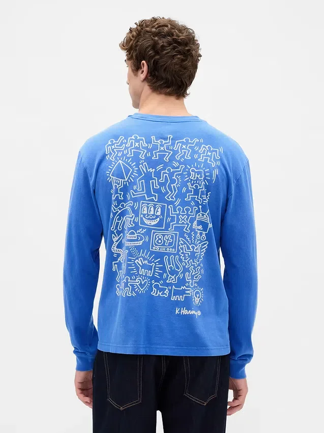Camiseta holgada con diseño gráfico de Keith Haring