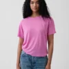 Camiseta holgada de mezcla de lino
