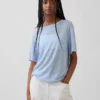 Camiseta holgada de mezcla de lino