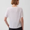 Camiseta holgada de mezcla de lino