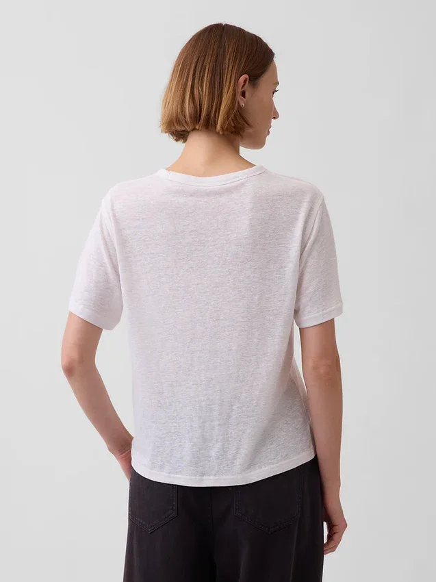Camiseta holgada de mezcla de lino