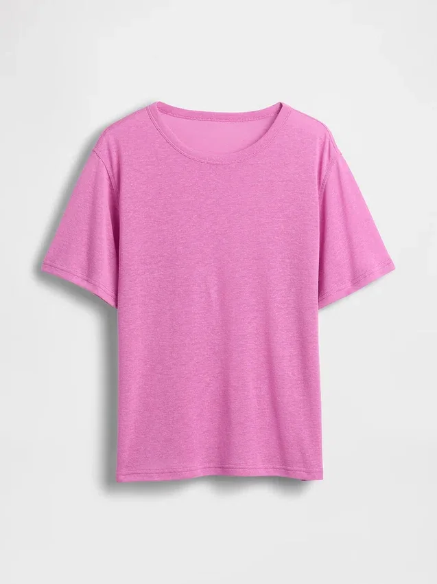 Camiseta holgada de mezcla de lino
