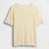 Camiseta holgada de mezcla de lino