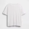 Camiseta holgada de mezcla de lino