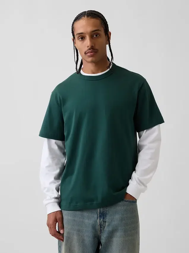 Camiseta holgada de peso pesado para adultos
