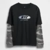 Camiseta infantil 2 en 1 con logotipos gráficos