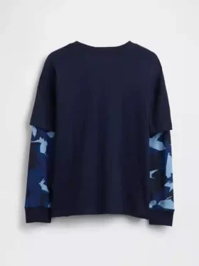 Camiseta infantil 2 en 1 con logotipos gráficos
