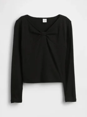 Camiseta infantil con cuello de lazo