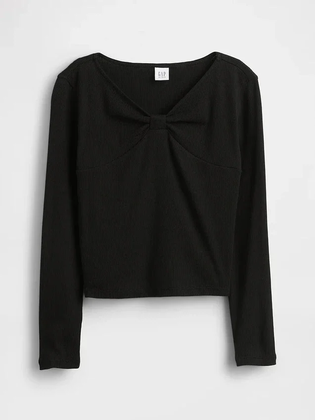 Camiseta infantil con cuello de lazo