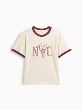 Camiseta infantil con cuello redondo y estampado «Relaxed New York»