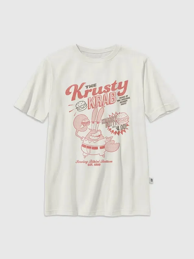 Camiseta infantil con diseño de Bob Esponja y el Crustáceo Crujiente