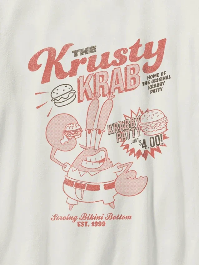 Camiseta infantil con diseño de Bob Esponja y el Crustáceo Crujiente