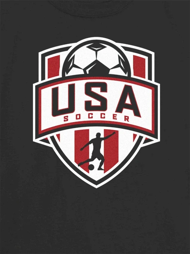 Camiseta infantil con diseño de escudo de fútbol de EE. UU.
