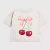 Camiseta infantil con diseño de lazo de cereza
