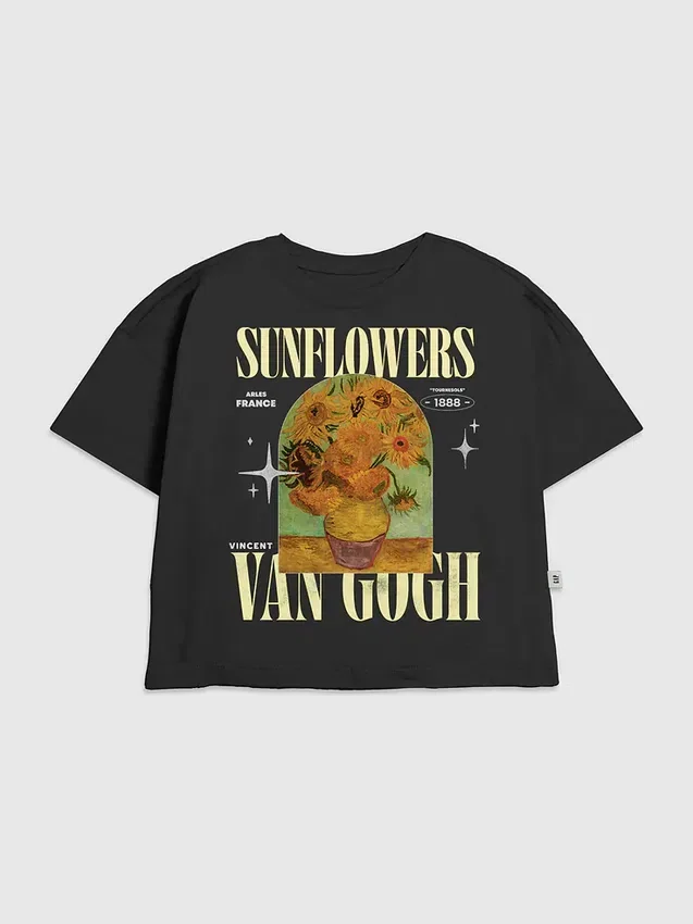 Camiseta infantil con diseño de los girasoles de Van Gogh