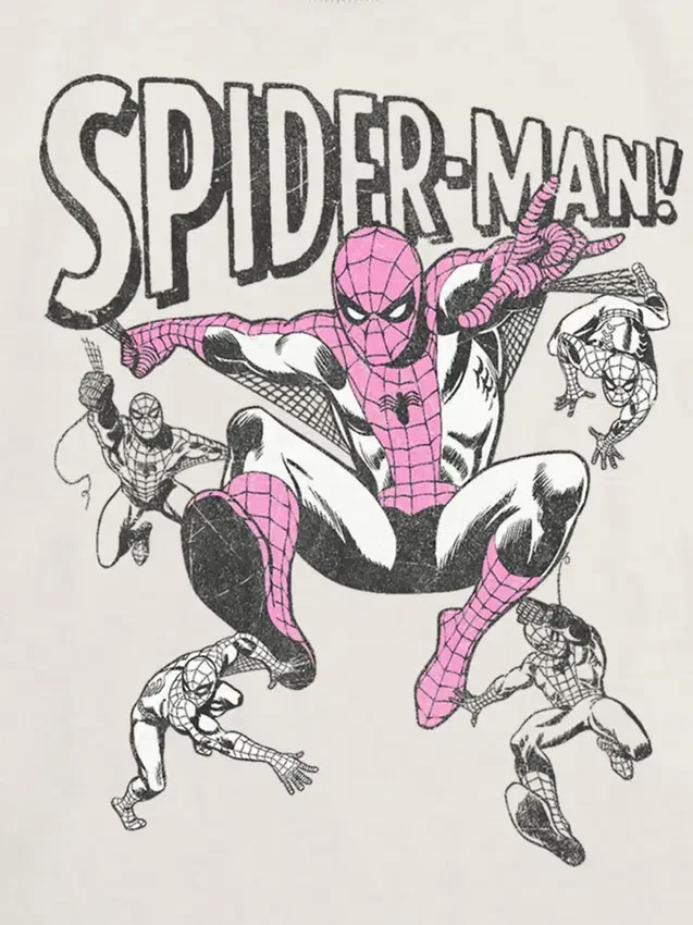 Camiseta infantil con diseño de Spider-Man en poses vintage
