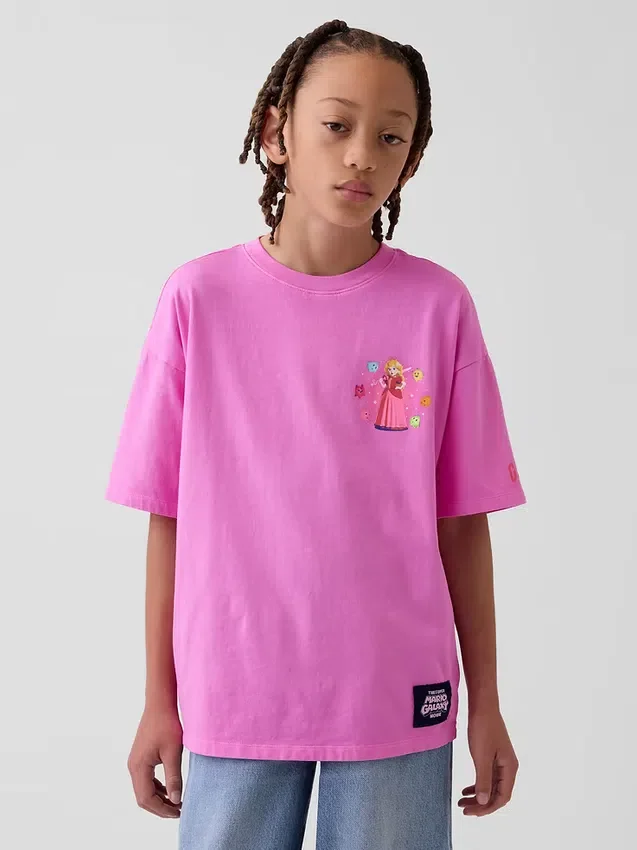 Camiseta infantil con diseño de Super Mario y corte holgado