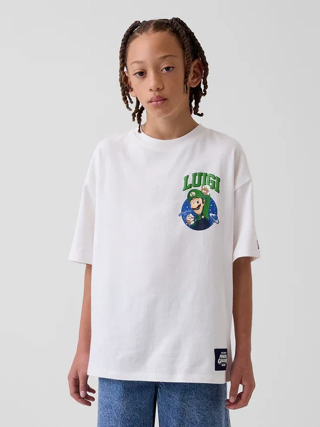 Camiseta infantil con diseño de Super Mario y corte holgado