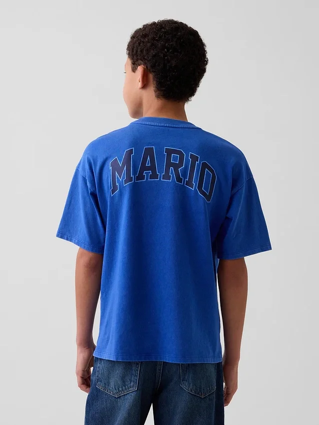 Camiseta infantil con diseño de Super Mario y corte holgado