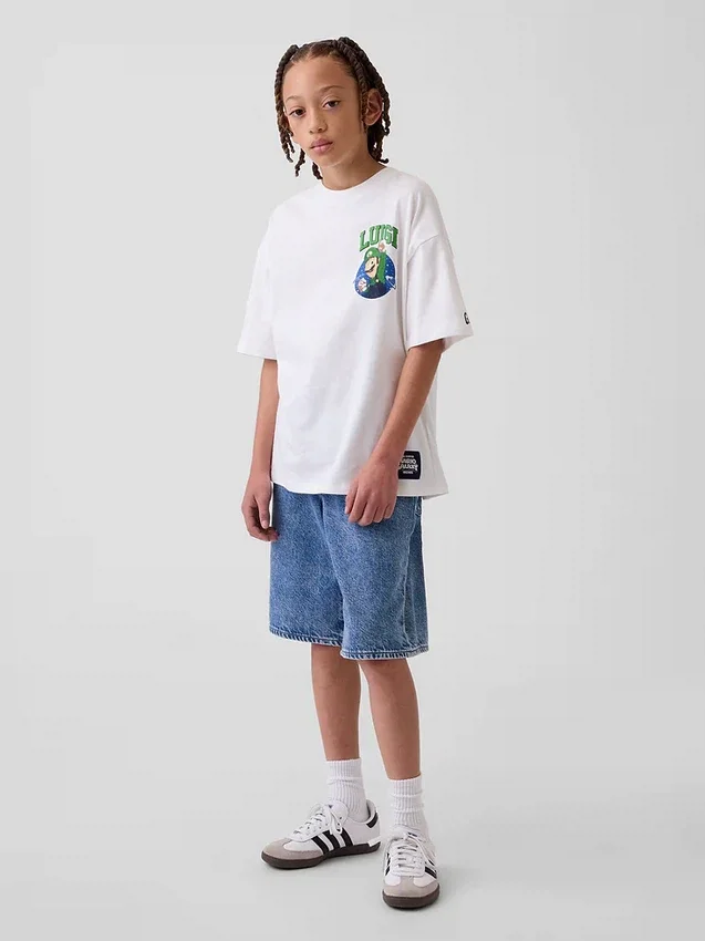 Camiseta infantil con diseño de Super Mario y corte holgado