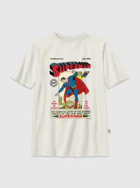 Camiseta infantil con diseño gráfico de cómic vintage de Superman