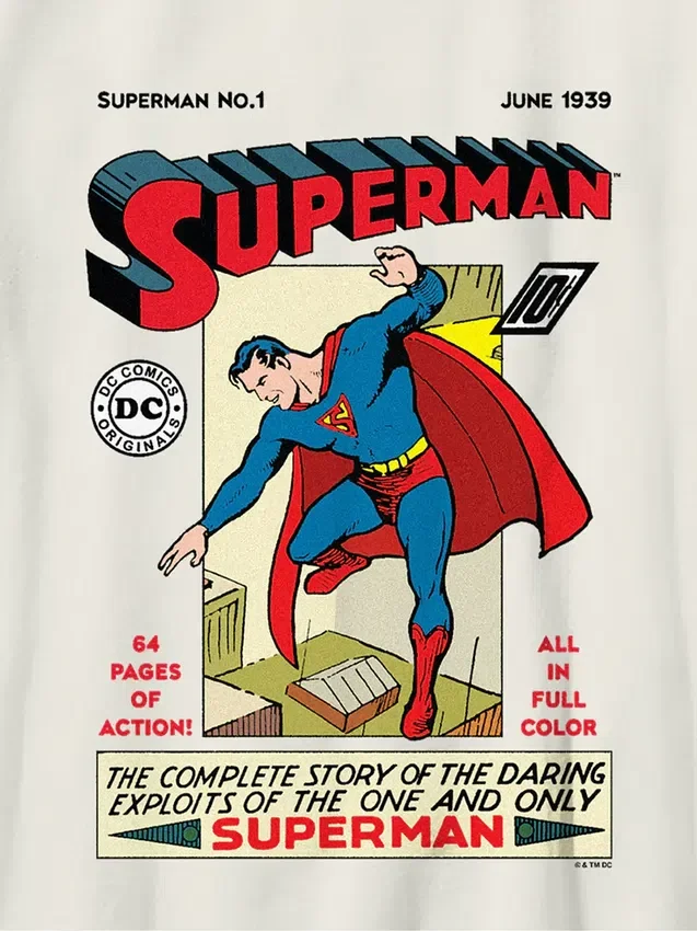 Camiseta infantil con diseño gráfico de cómic vintage de Superman