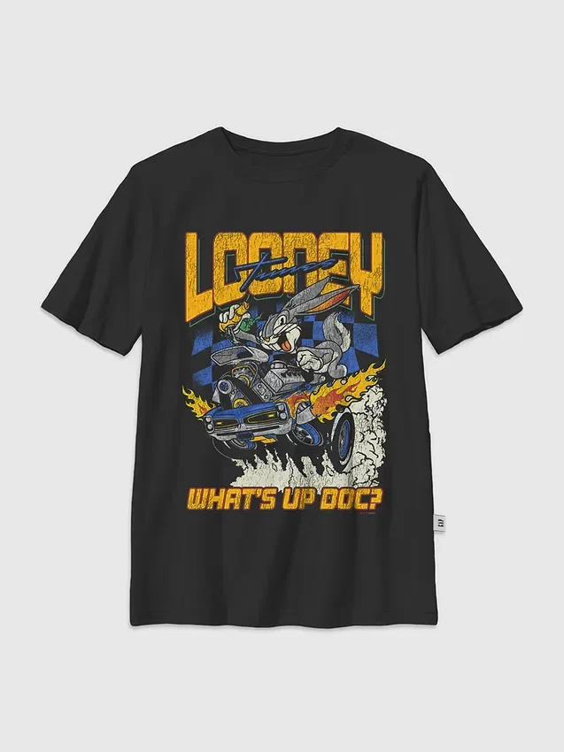 Camiseta infantil con diseño gráfico de Looney Tunes «Rabbit Racer»